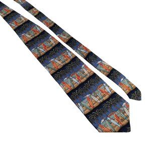 Tango Tropicals Mens Necktie Tie Surfboard Palm Tree Designer Work Casual Gift